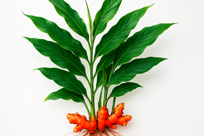 ginger plant white baackground vivid nice